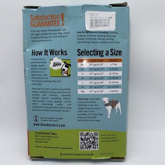 Thundershirt Classic Dog Anxiety Jacket Harness Heather Gray Training Size Large - Picture 5 of 14